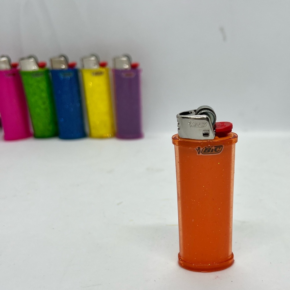 Orange Glitter Case fits standard size Bic J6